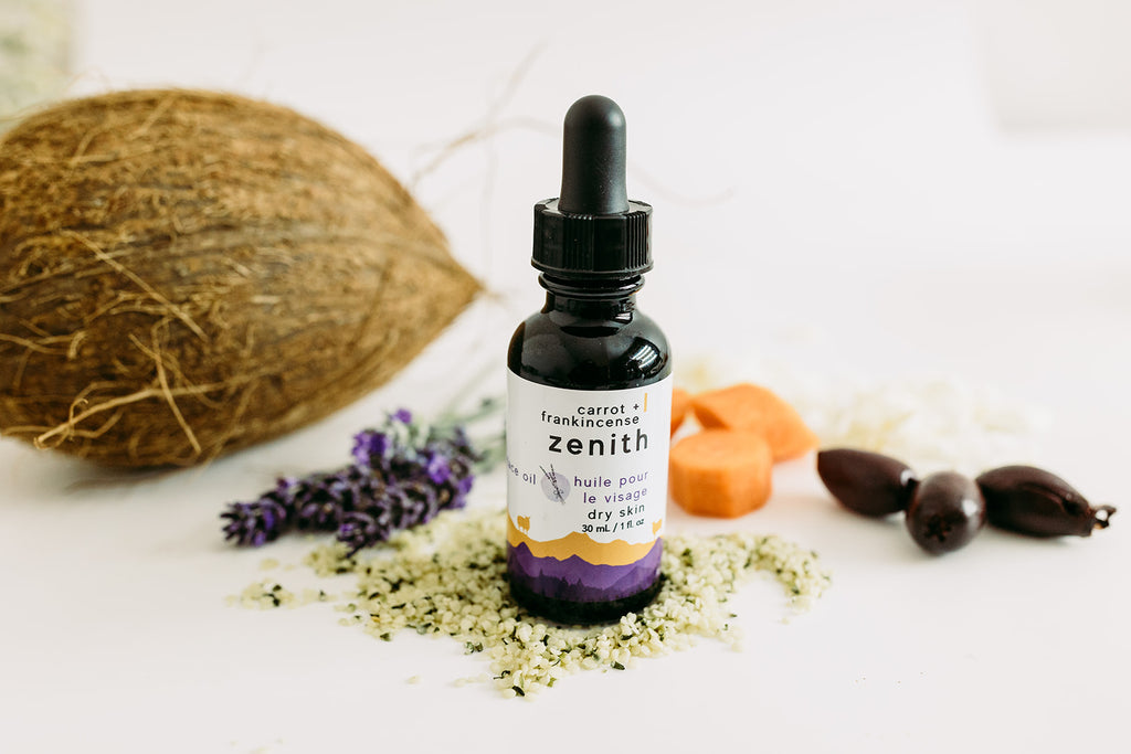 Aceite facial Zenith con zanahoria + incienso para pieles secas 